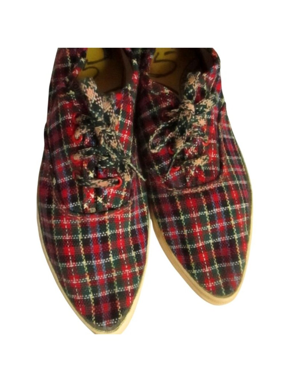 Vintage sz 5 Keds Sneakers Womens Plaid Canvas 1970's Scottish New Wave Punk